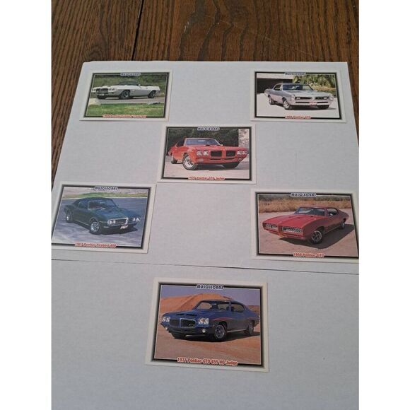 Vintage 1992 Collect A Card Musclecar Trading Cards Lot of 8 Pontiac Car Cards - Picture 2 of 6